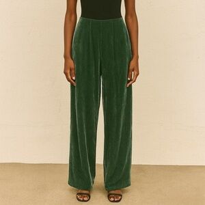 Lord & Taylor Sage green velvet wide leg trousers